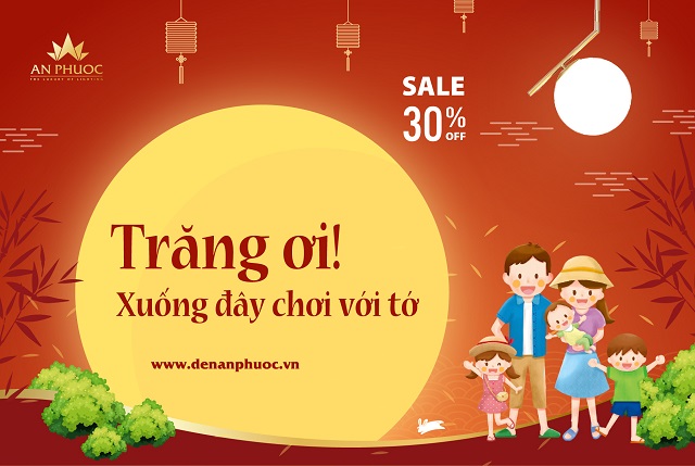 Sale off 30% toàn bộ đèn có decor hình trăng sáng