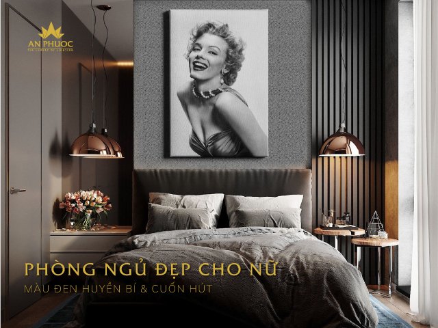 Phòng ngủ đẹp cho nữ màu đen [10++ mẫu] đầy huyền bí, cuốn hút